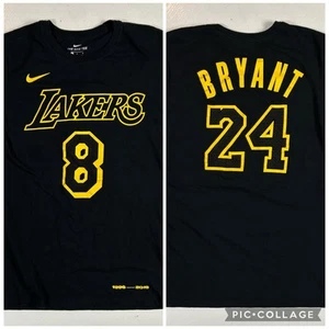 Nike Kobe Bryant # 8 & 24 Double Side T-Shirt Black 561416-00A Men’s Size M - Picture 1 of 9