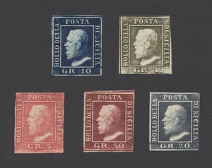 SELLOS DE SICILIA ITALIA 1859 FERDINAND CLÁSICOS COMO NUEVOS INC Sc #12g #15 A #18 CYR3 - Imagen 1 de 12