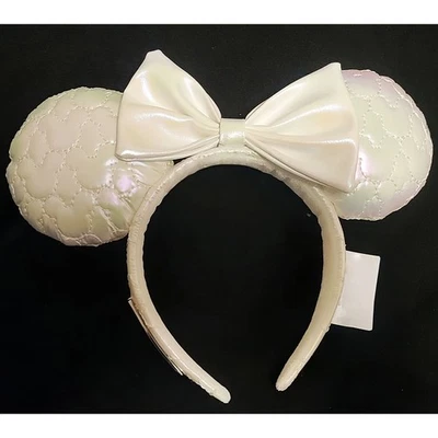 Disney- Parks Icon Quilted Iridescent Minnie Ears Bow Loungefly Headband US - Image 1 of 4