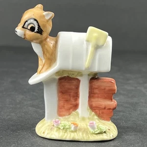 Enesco Maruri Masterpiece Bone China Racoon Chipmunk in Mailbox 1976 - Picture 1 of 8