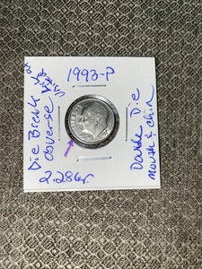 1993 P Error Dime - Error On Chin (#37) - Picture 1 of 7