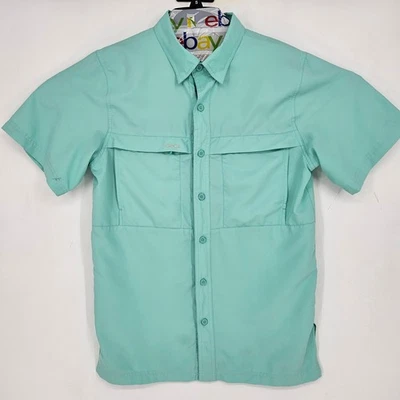 GameGuard Shirt Small Teal Vented Button Up Fishing Short Sleeve Outdoor - Image 1 of 4