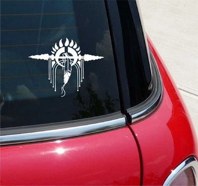 INDIAN SPEAR BEAR CLAW FEATHER NATIVE AMERICAN GRAPHIC DECAL STICKER DECOR - Image 1 of 3