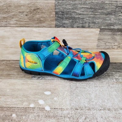 Sandalias Keen Seacamp II CNX Juveniles Talla 7 Azul Vivo Originales Tie Dye Toggle Zapatos Foto 1 de 4