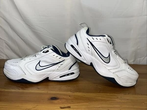 Nike Air Monarch IV Scarpe Uomo 10 Bianco Navy Sneakers Allenamento 416355-102 - Foto 1 di 7