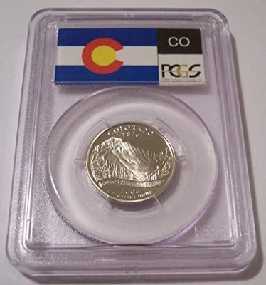 2006 S Clad Colorado State Quarter PR70 DCAM PCGS Flag Label - Image 1 of 2
