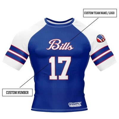 BJJ Bills Rashguard MMA Training Rashguard BJJ Rashguard CUSTOM Bills Rashguard - Image 1 of 4