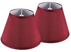 2 Pack Small Barrel Burgundy Lamp Shade, Fabric 5.5 ×10× 7.2-2 pieces Red - Picture 1 of 8