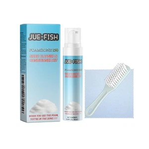 Shoe Cleaner Kit W/ Brush - 100Ml Sneaker Fabric and Sole Foam Cleaning Home - Picture 1 of 6