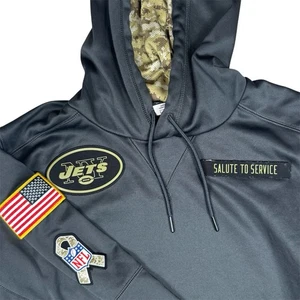 Nike New York Jets Salute To Service Therma-Fit Hoodie Pullover Mens Size Small - Picture 1 of 6