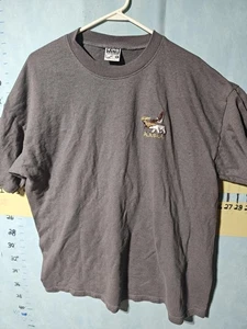 Camicia vintage Alaska uomo extra large grigia waffle maglia ricamata alce USA anni 90 - Foto 1 di 9