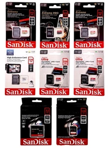 SanDisk 512GB Micro SD Extreme PRO, 256GB Ultra, 128GB High Endurance 8X BUNDLE - Picture 1 of 3