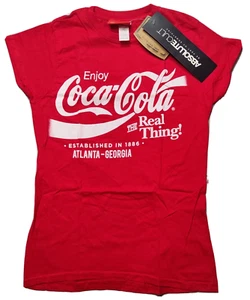 Camiseta COCA-COLA Atlanta-Georgia Mujer Pequeña Roja ABSOLUTE CULT NUEVA - Imagen 1 de 12