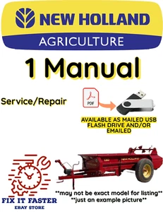 NUEVO HOLLAND 790 ESPARCIDOR DE ESTIÉRCOL CAJA DE CAMBIOS SERVICIO TALLER DE REPARACIÓN MANUAL PDF USB - Imagen 1 de 2