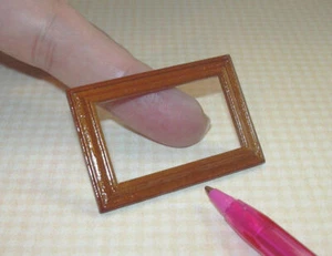 Miniature Handsome Rectangular WOOD Frame #4 - WALNUT DOLLHOUSE 1:12 - Picture 1 of 2