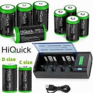 HiQuick 1,2 V NI-MH Wiederaufladbarer 5000/10000mAh Batterie /LCD Akku Ladegerät - Bild 1 von 34