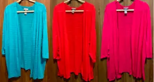 NEW Catherines Plus Size 5X 6X Women's Stripe Lightweight Cardigan Sweater - Picture 1 of 22