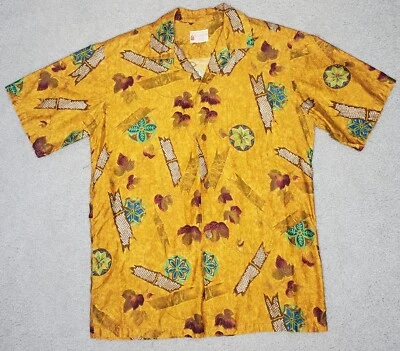 Camisa Hawaiana Vintage Kramers Tiki Honolulu Hawaii Retro Talla Mediana Foto 1 de 4