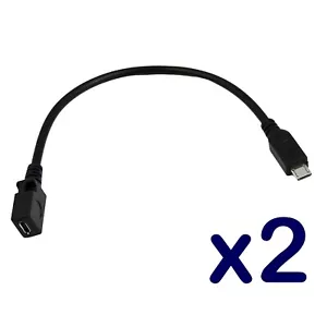2 Pezzi Cavo Prolunga Micro USB Maschio Jack Spina a Micro Femmina Presa - Foto 1 di 3