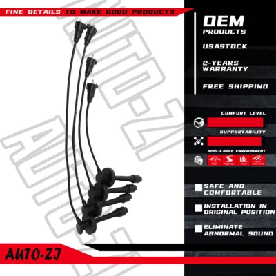 4X 8mm Spark Plug Wires For Toyota Corolla Chevrolet Chevy Prizm 09419 671-416 Foto 1 de 4