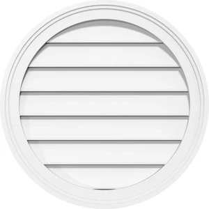 GVPRO12X1202SF round Surface Mount PVC Gable Vent, 12"W X 12"H, Factory Primed W - Picture 1 of 9
