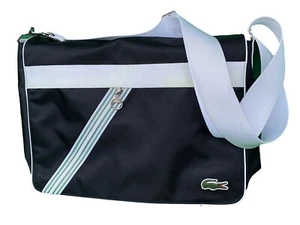 LACOSTE MESSENGER BAG Large Vintage M80 Sport Fashion 11 Black NEW - Picture 1 of 10