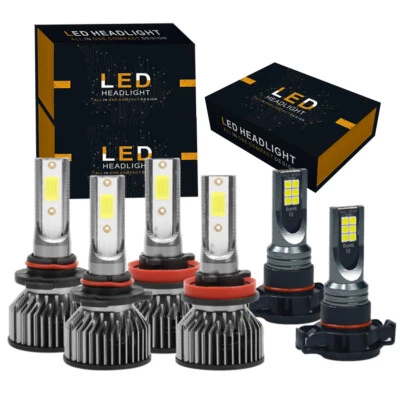 For GMC Sierra 1500 2500HD 3500HD 2007-2019 LED Headlight + Fog Light Bulbs - Image 1 of 4