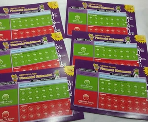Cashflow For Kids Replacement Financial Statement Cards 6 Game Parts Pieces 2012 - Picture 1 of 9
