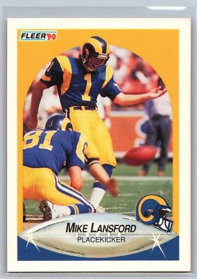 Mike Lansford 1990 Fleer FOOTBALL #41 Los Angeles Rams - Image 1 of 2