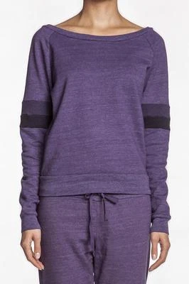 SOLOW Reglan Cuello Barco Gran Tamaño Bloques de Color Pullover Uva Púrpura Sudadera Camisa NUEVO Foto 1 de 4