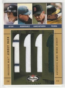 JETER RODRIGUEZ GARCIAPARRA TEJADA 2003 FLEER BOX SCORE JERSEY RACK QUAD 037/150 - Picture 1 of 1