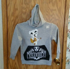 Boys Nintendo Animal Crossing Pullover Sweatshirt Hoodie Rock Size XS Girls NEW - Picture 1 of 10