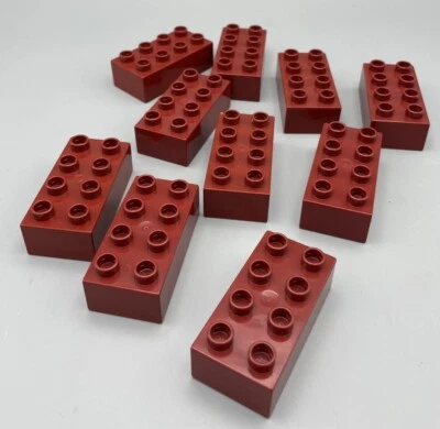 LEGO DUPLO Bulk Building Toys DARK RED 2x4 Bricks Lot 10 Blocks* Replacement Pcs - Image 1 of 4