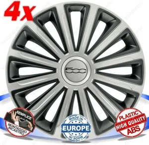 SET 4 BORCHIE RUOTA COPRI CERCHI CALOTTE 14 TREND DC PER FIAT 500 - Foto 1 di 3