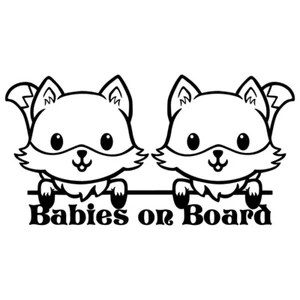 8.5" BABIES ON BOARD FOX v2 Vinyl Decal Sticker Car Laptop Baby Twins Boys Boy - Picture 1 of 31