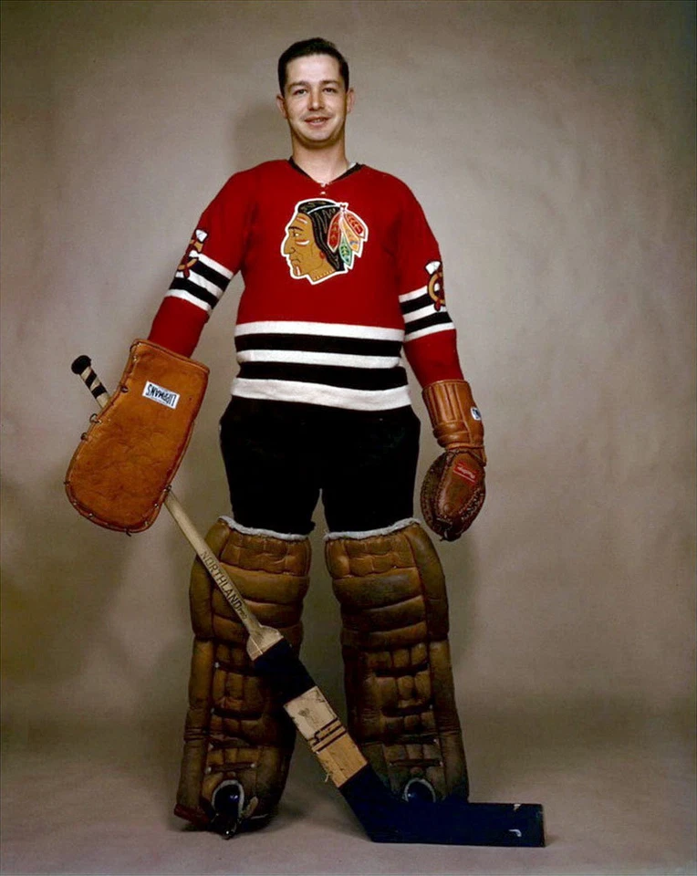 Foto de 8x10 de Glenn Hall Chicago Black Hawks Foto 1 de 1
