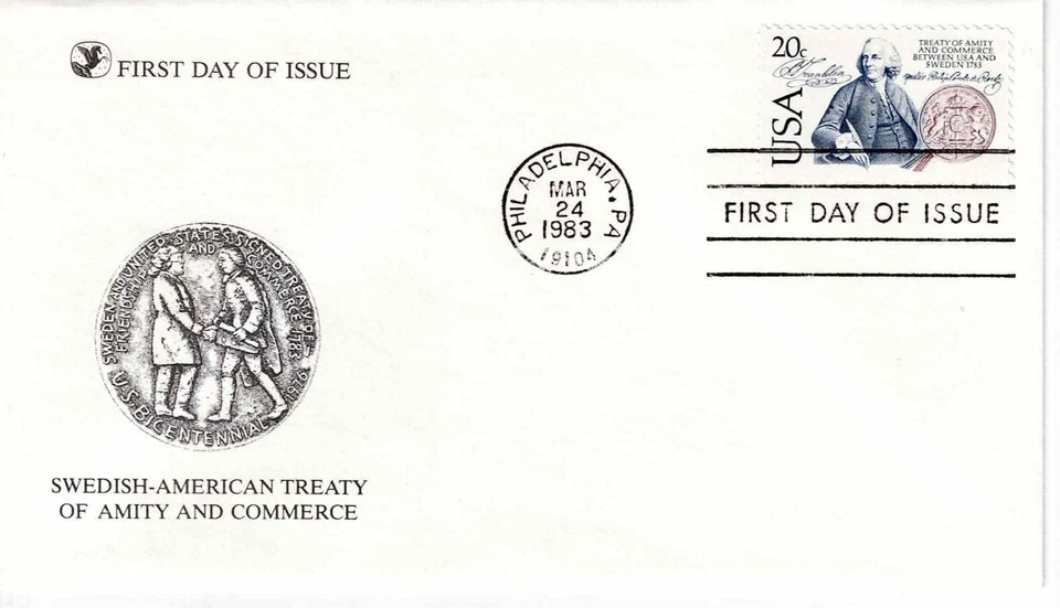 US Scott #2036, First Day Cover 3/24/83 Philadelphia Single Swedish-American - Image 1 of 1