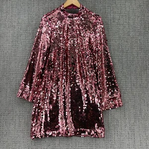 Maeve Long Sleeve Mock Neck Sequin Mini Dress Size M - Picture 1 of 11