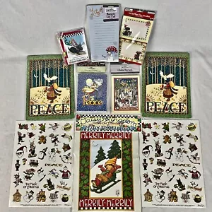 Lotto di 10 Mary Engelbreit NATALE cancelleria, adesivi, appunti, blocco elenco, altro - Foto 1 di 22