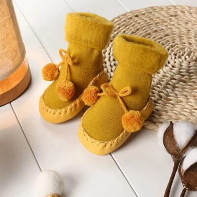 Зимние противоскользящие теплые тапочки носки хлопковая обувь для младенцев девочек мальчиков ясельного возраста - Изображение 1 из 3