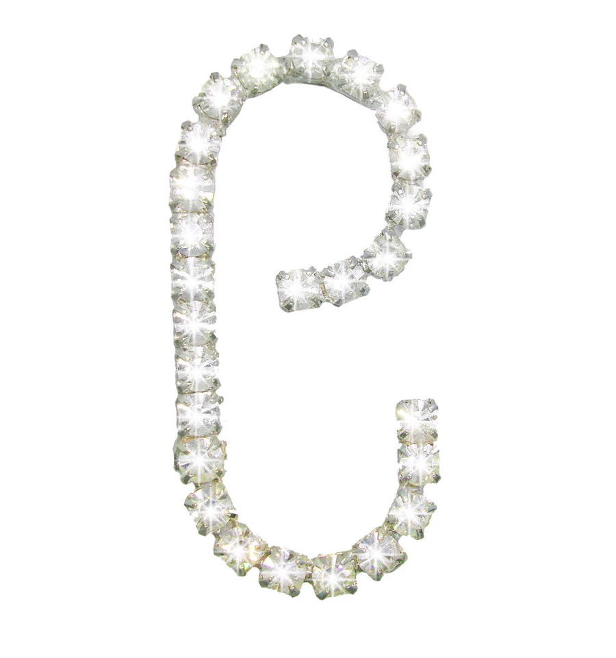 字母首字母“C”胸针胸针铺水钻银色1 1/2 — 第 1/2 张图片