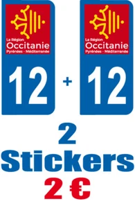 2-STICKERS-PLAQUE-AUTO-IMMATRICULATION-DEPARTEMENT-LOGO 12 - Bild 1 von 1