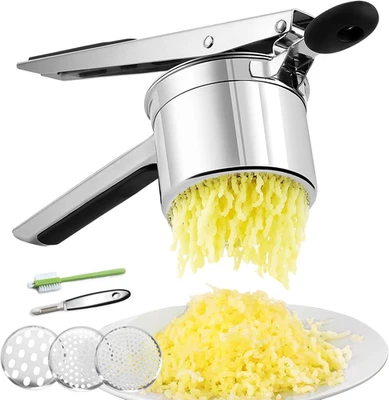 Potato Ricer 15Oz, Heavy Duty Stainless Steel Potato Masher with 3 Interchangeab - Image 1 of 4