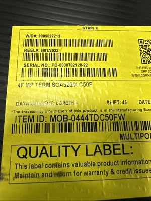 Corning MOB-0444TDC50FW 1000 FT, 4F MP TÉRMINO SCA326/C50F Foto 1 de 3