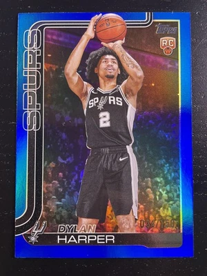 2025-26 Topps #202 Dylan Harper Rookie Blue Rainbow RC #/150 - Image 1 of 2