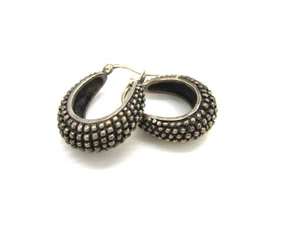 Nachlass Vintage Sterling Silber Unikat holprig breit Creolen Ohrringe - Bild 1 von 4