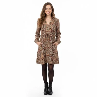 Vestido camisero Anna Cate for Tuckernuck algodón cachemir S rojo tostado manga larga nuevo sin etiquetas Foto 1 de 4