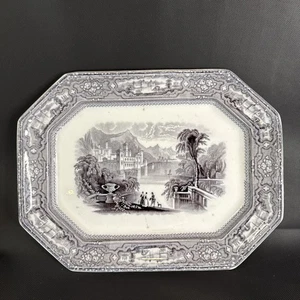 Antique c. 1830s 13.25”x 10.25” Alleghany Mulberry Porcelain Platter England TG - Picture 1 of 18