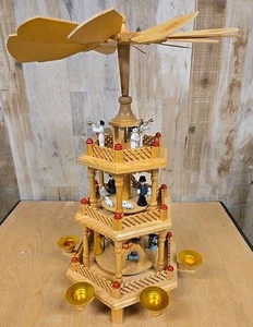 Lillian Vernon Christmas Carousel 3 Tier Nativity Pyramid Wood LV #8996 18” - Picture 1 of 5