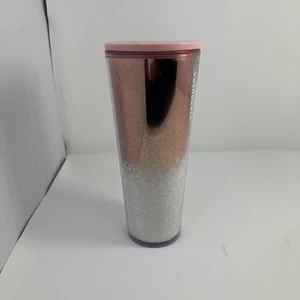 Starbucks Tumbler Holiday Cascading Mirror Glitter Rose Gold Cold Cup 24 oz... - Picture 1 of 14